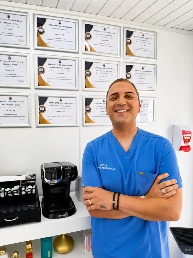 Jessie Wilson-Jeff with CPD certificates at Parley Aesthetics